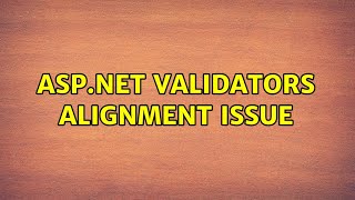 ASPNET validators alignment issue 3 Solutions [upl. by Narahs]