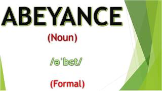 Abeyance meaning in Hindi  English Vocabulary  SSC CGL  IBPS PO UPSC PCS [upl. by Anircam]