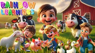 Old MacDonald Had A Farm  Kids Nursery Rhymes  Rainbow Learnings [upl. by Amaral]