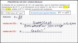 CÓMO CALCULAR LA PRESIÓN DE UN GAS  Gases Ideales [upl. by Kirch]