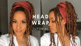 NEW HEADWRAP UPDO STYLE FOR LOCS  TUTORIAL [upl. by Bartko797]