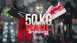 50 KG PANDABUY HAUL  Hagobuy Weidian amp Taobao Haul Denim Tears Sp5der Hellstar Bape Amiri [upl. by Ettesel]