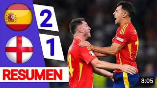 ESPAÑA vs INGLATERRA 21  Resumen y goles del partido FINAL DE LA EUROCOPA 2024 [upl. by Samuel440]