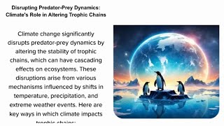 Disrupting Predator Prey Dynamics Climates Role in Altering Trophic Chains [upl. by Justicz]