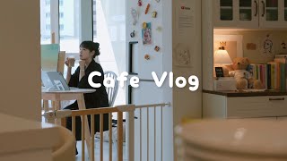 CAFE VLOG 👩🏻 A relexing cafe vlog to sleep  Coffee shop noise  ASMR [upl. by Raffin]