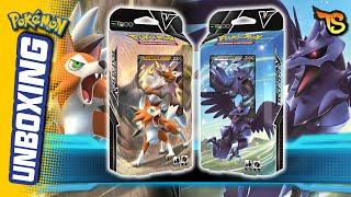 Unboxing Decks INICIAIS Batalha V  Lycanroc e Corviknight  Pokémon TCG [upl. by Seagrave867]