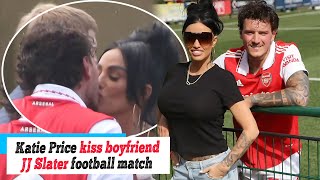 News Katie Price shares a kiss with boyfriend JJ Slater as she supports him during charity [upl. by Ahgiela]