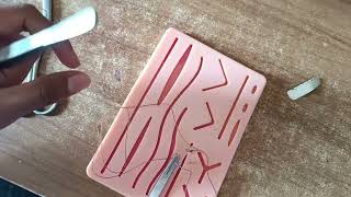 Simple interrupted suture  Wound suturing  OSCE  কাটা ছেঁড়া সেলাই  nayem405 [upl. by Eanyl]