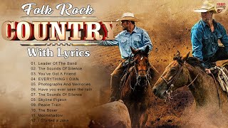 BEST OF FOLK ROCK COUNTRY MUSIC WITH LYRIC  Kenny Rogers Cat Steven Bee Gees John Denver [upl. by Eniroc]