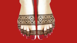 Mehndi design new leg simple  pairon ki mehandi ka design [upl. by Anali515]