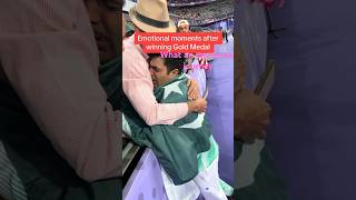 Arshad Nadeem started badly crying after winning gold medal  trendingshorts arshadnadeem [upl. by Yniar]