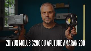 🔦 Comparação de Luzes LED COB Zhiyun Molus G200 x Aputure Amaran 200d 200x s [upl. by Nilram]