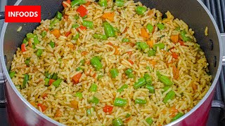 Vegetable Pilau Recipe  How to Make Pilau Basmati Rice and Red Capsicum Recipe  Infoods [upl. by Felder968]