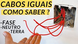 TÃ‰CNICA CABOS DE CORES IGUAIS IDENTIFICAR FASE NEUTRO TERRA [upl. by Takara]