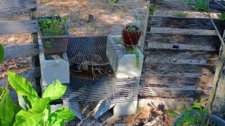 Easy DIY Wood Grill Idea Great For Long Term Off Grid Cooking [upl. by Eimrots]