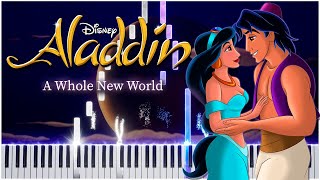 A Whole New World Aladdin 【 PIANO TUTORIAL 】 [upl. by Nosloc]