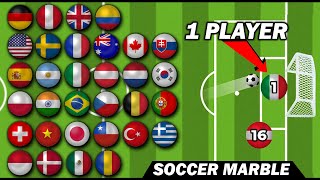 There are 32 Countries BUT EVERYONE HAS ONLY 1 PLAYER  Soccer Marble Tournament [upl. by Kallick]