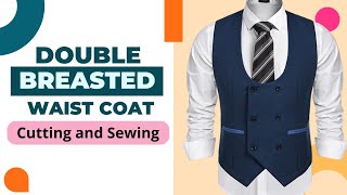 HOW TO MAKE A WAISTCOAT PATTERN  A Scoop Neckline A Double Breasted Waist Coat [upl. by Ytinirt]