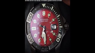 Swiss Army Victorinox dive master 500 red dial 241427 W Ronda 715 battery gasket service amp review [upl. by Einatirb]