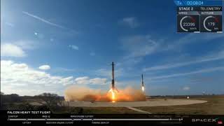 Booster Landing Falcon Heavy Feb 6 2018 [upl. by Onabru]