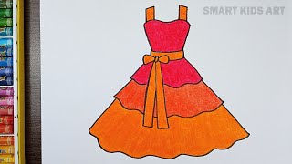 How To Draw A Frock  How To Draw A Dress  Dress Drawing  Easy Drawing  Draw Smart [upl. by Hagi]