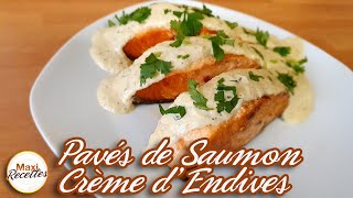 Pavés de saumon à la crème fraîche et aux épinards cuits à la poêle [upl. by Akieluz]