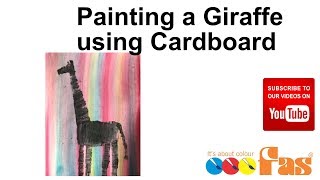 Painting a Giraffe using Cardboard and Super Tempera  teachers art lesson [upl. by Aitropal77]