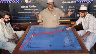 big fight Munir Cheema vs Raees ahmed 29 point Carrom board games unbelievable match 😱 [upl. by Damarra455]