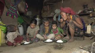 Nepali village  Cooking green vegetables in the village [upl. by Lraep]