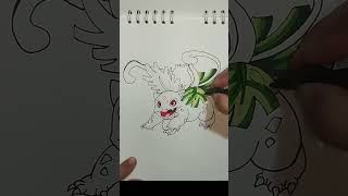 pokedex Ivysaur pokemon drawing animecharacterilustrapokemon pokemongopokemonunited [upl. by Anoyi308]