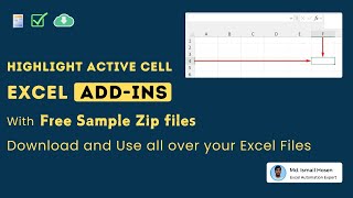 Highlight Active Cell Using VBA  Control It Using Checkbox  Free AddIn To Download [upl. by Ajtak]