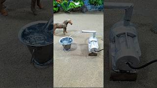 Mini tractor project mini motor water pump project horse video  278 [upl. by Ttam434]