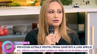 Previziunile astrale pentru prima jumătate a lunii aprilie cu Cristina Demetrescu [upl. by Atikin]