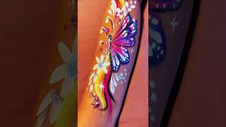 🦋face paint butterfly artist facepaint facepaintingideas butterfly shorts bodypaint glitter [upl. by Llertnov]