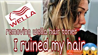 Removing Wella hair toner with vitamin C my hair turned Orange 😱 [upl. by Auqinom]