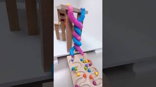 marble Run Race ASMR 147 Wooden Wave Course Colorful Marbles marblerun marblerunrace asmr [upl. by Truda]