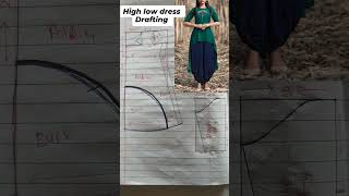 High low dress drafting fashion dressdesign sewing fashion [upl. by Vite]