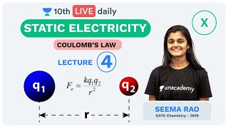 Coulombs Law  Static Electricity  Class 10  Unacademy Foundation  Physics  Seema Rao [upl. by Gilchrist760]