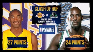 NBA Duel MVP Kevin Garnett 24pts vs Kobe Bryant 27pts  WCF 2004 GAME 2  Lakers at Wolves [upl. by Petua453]