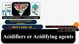 Acidifiers  Acidifying Agent  Dil Hydrochloric acid  Ammonium chloride  In Hindi [upl. by Esinnej465]