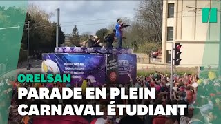 Orelsan tourne son clip pour quotDu proprequot au milieu du carnaval étudiant de Caen [upl. by Idleman486]