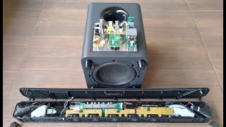 jbl Soundbar 51 Surround Look Inside Disassembled Teardown Desmontado Por dentro [upl. by Eleets]