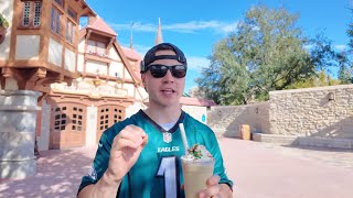 Trying Five Christmas Snacks At Disney’s Magic Kingdom Eggnog Shake Churros amp More [upl. by Lula]