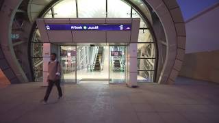 United Arab Emirates metro night ride from Dubai Airport Free Zone to Al Qusais [upl. by Atnohsal404]