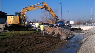 Bank Stabilization in Cincinnati OH Using Flexamat Tied Concrete Block Mat Rolls [upl. by Archangel705]