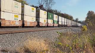 At Cove Pa 103124 Garbage train heading West and Intermodal train heading East [upl. by Oznola]