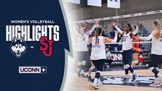 HIGHLIGHTS  UConn Volleyball Beats St Johns in 5 Sets [upl. by Islek]