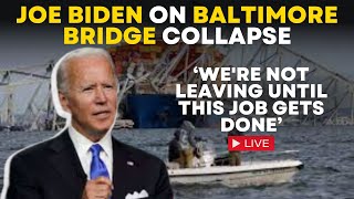 US Bridge Collapse Live Joe Biden On Key Bridge Collapse  Rescue Efforts Underway  Baltimore [upl. by Yorztif]