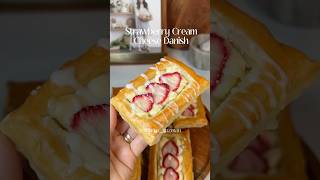 Strawberry Cream Cheese Danish postres foodie food [upl. by Onit619]