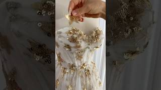 Making a sequin gold mini prom dress sewing dress fashion [upl. by Jariv]